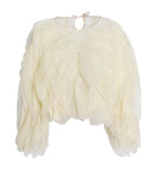 Ruffled Long Sleeve Polyester Top For Women Fashion