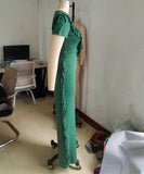 Solid Color Short Sleeve Stretch Fringed Clothing Set