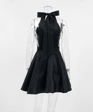 Sexy Halter Black High-Waisted Dress for Stunning Elegance