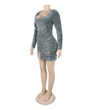 Glamorous Sexy Sequin Mini Dress With Split Hips