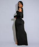 Chic Cutout Long Sleeve Dress with Slit Openings for Glam Nights