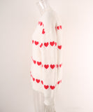 Classic Women Heart Pattern Knit Sweater Trendy Pullover