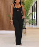 High Waisted Bandeau Sleeveless One Piece Pants for Women