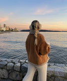 Classic Relaxed Coat With Turned-Down Collar For Winter