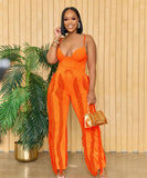 Fluffy Lace Halter Top And Pants Set With Tassels Details