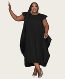 Plus-Size Loose Dress Double-Pocket Relaxed Fit Casual