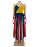 Effortless Style Irregular Multicolor Dress With Large Swing Flair