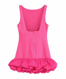 Elegant Pleated Dress For Women Sleeveless In Various Colors