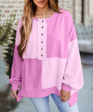 Casual Patchwork Collar Long Sleeve Pullover Soft And Cozy