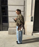 Womens Casual Suede Texture Lapel Jacket Outerwear Trendy