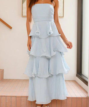 Stylish Strapless Backless Cake Dress in Vibrant Colors