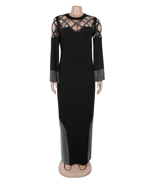 Chic Burn Burn Drill Hollowed-Out Loose Side Slit Dress