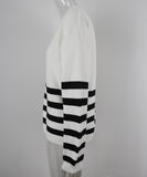 Relaxed Patchwork Striped Sweater With Round Neck Casual