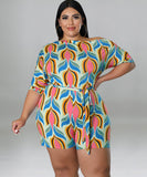 Stylish Printed One-Piece Waistband With Sloping Shoulders Design