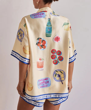 Casual Home Wear Cartoon Collar Pullover Short Pants Apricot