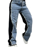 Trendy Women's Denim Pants in White Black and Red Stylish Fit