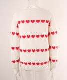Classic Women Heart Pattern Knit Sweater Trendy Pullover