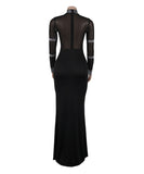 Sexy Hot Drill Perspective Splicing Slim Split Dress Chic
