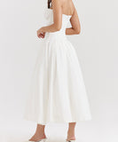 Sexy Sleeveless Plunging Dress Solid Color Polyester