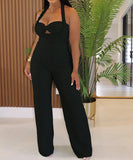 High Waisted Bandeau Sleeveless One Piece Pants for Women