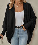 Batwing Sleeve Cardigan Loose Knit Coat Nylon Elastane