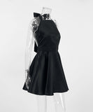 Sexy Halter Black High-Waisted Dress for Stunning Elegance