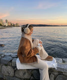 Classic Relaxed Coat With Turned-Down Collar For Winter