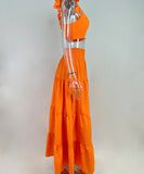 Classic Relaxed Halter Maxi Two-Piece Set For Women