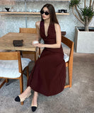 Elegant Three Piece Suit Set with Blazer Waistcoat and Skirt