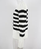 Classic Color Block Cable Knit Turtleneck Sweater Relaxed