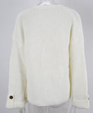 Classic Relaxed Cardigan With Pocket V Neck For Women