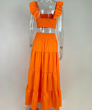 Classic Relaxed Halter Maxi Two-Piece Set For Women