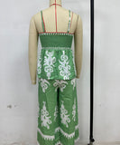 Ethnic Style Backless Halter Pants Set Figure Hugging