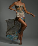 Sexy Spaghetti-Strap Split Halter Dress Versatile Eveningwear Silhouette Enhancer For Elegant Evenings