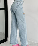 Multi-Pocket Hand-Drilled Washed Jeans for Stylish Comfort