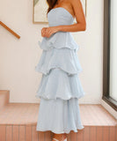 Stylish Strapless Backless Cake Dress in Vibrant Colors