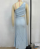 Sexy Plunging Neckline Form-Fitting Solid Color Dress