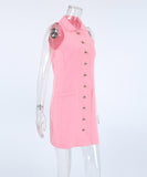 Chic Solid Color Lapel Dress for Effortless Elegance