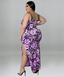 Stylish Print Halter Sexy Hip Wrap Dress for Effortless Elegance