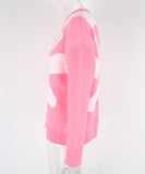 Relaxed Floral Patchwork Pullover Sweater Long Sleeve