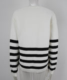 Relaxed Patchwork Striped Sweater With Round Neck Casual