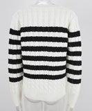 Classic Color Block Cable Knit Turtleneck Sweater Relaxed
