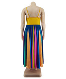 Effortless Style Irregular Multicolor Dress With Large Swing Flair