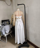 Padded Plunging Top With Detachable Straps And Flowing Skirt