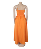 Solid Color One-Shoulder Flower Hollowed Dress for Summer