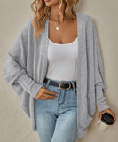 Batwing Sleeve Cardigan Loose Knit Coat Nylon Elastane