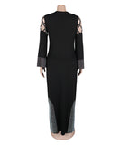 Chic Burn Burn Drill Hollowed-Out Loose Side Slit Dress
