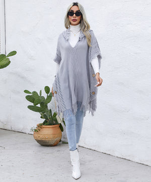 Chic V-Neck Tie Detail Mid-Length Pullover Sweater