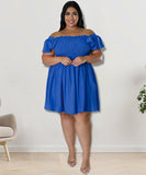 Oversized One-Shoulder Wide Sleeve Dress for Women with Short Sleeves