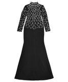 Slim-Fit Beaded Strapless Dress With Rhinestones Evening